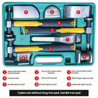 Kit de réparation de bosses de voiture, ensemble marteau et dolly, outils de carrosserie en acier au carbone avec poignée plastifiée