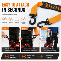Sangle de transport portable pour chaussures de ski avec poignée confortable, sangle de transport robuste pour chaussures de ski