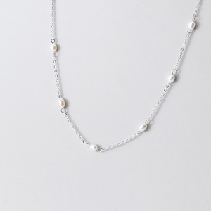 Collier en argent S925 pour femmes, style japonais et coréen, accessoire de luxe haut de gamme avec perle ovale légère D6965 - Product Image 5