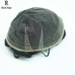 Nhà Máy Trực Tiếp Bán Richair-Handmade Đầy Đủ Cho Thụy Sĩ Ren Tóc Giả Cho Nam Giới Tự Nhiên Tóc Kinky Thẳng Nước Bán Buôn Ấn Độ - Product Image 3