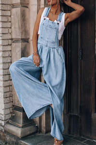 Stylish Sleeveless <strong>Women</strong> <strong>S</strong> Denim <strong>Dungarees</strong> Trendy Crossborder Shoulder Pants for Foreign Trade - Product Image 3