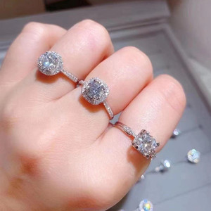 Anillo de diamante de moissanita de plata S925 para mujer y hombre, fábrica al por mayor, modelos de joyería simulada, suministro en vivo - Product Image 4