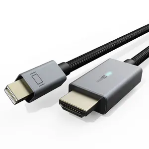 Nylon Braided Mini Displayport DP Cable To HDMI 2.1 8K 30Hz 4K 60Hz Cable 1M 2M 3M