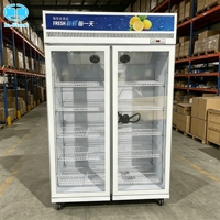 Réfrigérateur vertical pour boissons 828L, 2 portes, façade en verre, pour bar, restaurant, supermarché, usage commercial