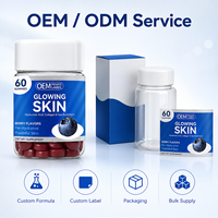 OEM Marque Privée Gummies Collagène Acide Hyaluronique Argousier Biotine Saveur Fruits Rouges Peau Éclatante 60