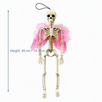 Squelette suspendu SIPKLR pour Halloween, 40 cm, en plastique, articulations mobiles, décoration de fête
