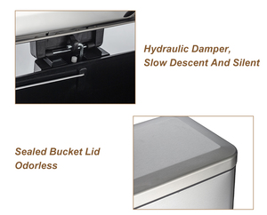 Tùy Chỉnh Kích Thước 10/20L Trong Nhà Rác Bộ Sưu Tập Hình Chữ Nhật Thép Không Gỉ Tái Chế <span class=keywords><strong>Bin</strong></span> Nhà Đạp Thùng Rác Có Thể Cho Nhà Bếp - Product Image 6