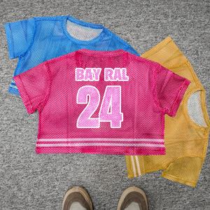 Vêtements Maillot court Baggy Fit Football T-shirts Polyester Impression Short Sleeve Mesh Tee pour hommes Jersey Mesh Short Sleeves - Product Image 3
