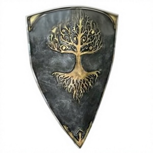 Bouclier Viking du Seigneur des Anneaux en métal et bois, poli à la main, noir, 22 pouces, rond, décoration d'intérieur par Calvin Handicrafts - Product Image 1