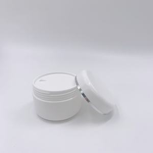 Factory Price 10g 15g 20g 30g 50g 100g Plastic Cream Container Empty White Cosmetic Jar with Silver Line Lid - Product Image 2