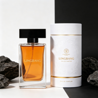 Vente en gros de flacons de parfum rectangulaires en verre de 60 ml/80 ml/100 ml avec bouchons en acrylique, surface mate, impression à l'écran, boîte cadeau