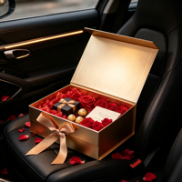 Boîtes d'emballage en marbre avec couvercle magnétique, estampage doré, boîte en papier vide avec sac pour cadeaux de mariage, bonbons, vente en gros