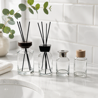 Bouteille diffuseur en verre transparent à corps droit, vente en gros d'usine, 100ml 200ml 300ml, conteneur vide pour arômes, flacon de parfum