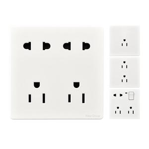 Interruptor de pared canadiense oculto de 86 polos americanos, 5A, con panel táctil, IP26, placa de ABS y PC, doble toma de 3 pines - Product Image 1