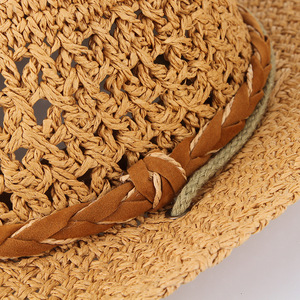 <span class=keywords><strong>Chapeau</strong></span> <span class=keywords><strong>de</strong></span> cowboy pour femmes et hommes, <span class=keywords><strong>chapeau</strong></span> <span class=keywords><strong>de</strong></span> soleil <span class=keywords><strong>de</strong></span> plage en <span class=keywords><strong>paille</strong></span> ajourée pour l'été, vente en gros - Product Image 6