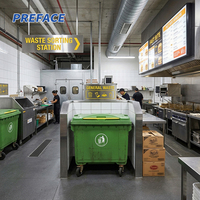 EN840 660L Poubelle publique mobile extérieure en PEHD pour le recyclage, avec pédale et roues, vente en gros