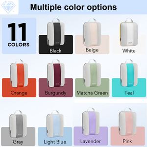 Lot de 10 cubes de compression noirs personnalisés, étanches, pour organiser les bagages de voyage avec design extensible - Product Image 3