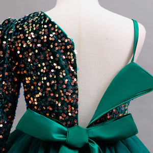 Abito monospalla con paillettes e scollo <span class=keywords><strong>all</strong></span>'americana senza maniche <span class=keywords><strong>per</strong></span> bambine, abito da principessa <span class=keywords><strong>per</strong></span> banchetti - Product Image 5