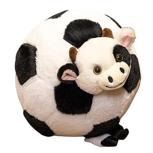 Peluche a Forma di Mucca con Pallone da Calcio 10 Pollici, Giocattolo Divertente e Morbido, Regalo per Bambini e Bambine - Product Image 1