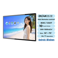 Pantalla Publicitaria Digital LCD Comercial de 43/55/65 Pulgadas, 4K IPS, Sistema Android, Pantalla Táctil Personalizada OEM para Centro Comercial