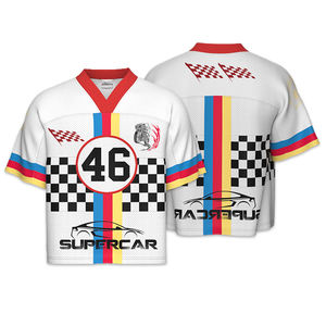 Uniforme de fútbol Boxy Fit de alta calidad, diseño de malla de sublimación, diseño liso en blanco, equipo universitario, camiseta de fútbol americano - Product Image 6