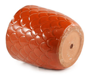 Juego de Macetas de Cerámica, Color Terracota Brillante, Textura en Relieve de Escamas de Pescado, Ecológicas, con Orificio de Drenaje, para Interiores y Exteriores - Product Image 6