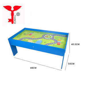 Trẻ Mầm Non Chơi Xây Dựng Đồ Chơi Cho Bé Đường Ray Bằng Gỗ Đặt Với Bàn - Product Image 2