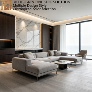 <span class=keywords><strong>Meuble</strong></span> <span class=keywords><strong>TV</strong></span> moderne de luxe sur mesure avec système mural intégré et finition en pierre frittée pour salon de villa - Product Image 3