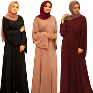 Bicomfort Hot Sale Middle East Women Muslim long sleeves Maxi plus size ladies Abaya dresses