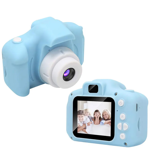 2 Inch Rechargeable Mini Digital Camera Kids' Take Photo Toy with MicroSD Gift for Children