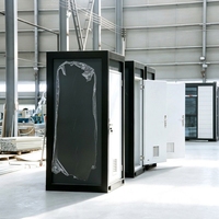 Toilettes préfabriquées portables et respirantes pour l'extérieur, cabine de salle de bain modulaire carrée, structure en acier, installation facile, prix d'usine