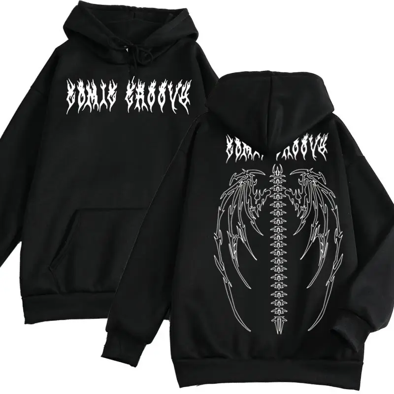 Avrupa ve amerikan koyu tarzı kazak kadın hoodie gotik çift hip hop Harajuku büyük boy kadın üst erkek hoodie