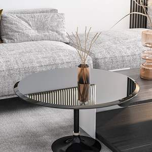 Dessus de table en verre trempé noir DB 31.9 \ "pour hôtels 0.4 \" d'épaisseur avec design rond biseauté poli - Product Image 6