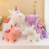 Peluche Licorne Géante et Moelleuse avec Petites Ailes, Ultra Douce, Anti-Stress, pour Bébé et Enfant, Cadeau d'Anniversaire, en PP