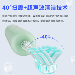 Cepillo de Dientes Eléctrico Ivismile 23TB con Vibración Sónica, Recargable, Resistente al Agua IPX7, Cuerpo de Plástico, Carga Tipo C - Product Image 4