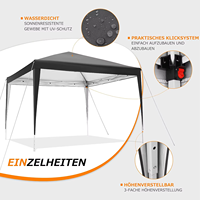 Tente de jardin extérieure étanche Gazebo pop-up facile à monter avec cadre en fer à paroi latérale pour événements Distance de la baie de 5m