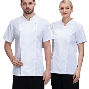 Camisas de manga corta de moda con diseño para hombre, uniforme de personal de restaurante, abrigos de Chef personalizables Unisex - Product Image 1