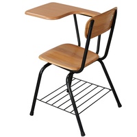 Chaise d'écriture d'étudiant d'université de bureau de formation de bureau d'école en métal en bois avec la table attachée