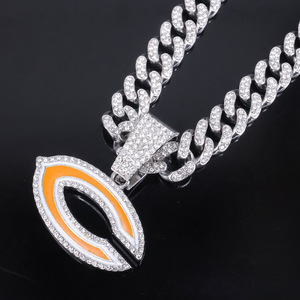Collana con Ciondolo a <span class=keywords><strong>Lettera</strong></span> <span class=keywords><strong>C</strong></span> in Stile Europeo e Americano, Accessorio Unisex alla Moda, Nuova Collana con Ciondolo a <span class=keywords><strong>Lettera</strong></span> <span class=keywords><strong>C</strong></span> con Vernice a Olio, in Lega di Zinco con Diamanti Incastonati, Stile Hip-Hop - Product Image 3