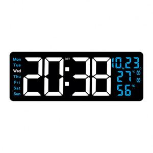 นาฬิกาแขวนผนังดิจิตอล ABS ขนาดใหญ่ ดีไซน์ทันสมัย หน้าปัดเดียว พร้อมฟังก์ชั่นหลากหลาย แสดงผล LED วันที่ วันที่อ่านง่าย แสดงเวลา DST อุณหภูมิ เหมาะสำหรับห้องนั่งเล่น - Product Image 2