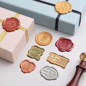 Pegatinas de cera rectangulares de lujo, pegatinas de sello de cera autoadhesivas, pegatinas de sello de cera de boda personalizadas en relieve con logotipo - Product Image 3