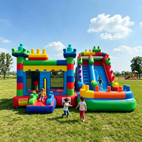 Château gonflable avec toboggan et trampoline pour enfants, idéal pour les événements extérieurs et la location commerciale – Direct Usine