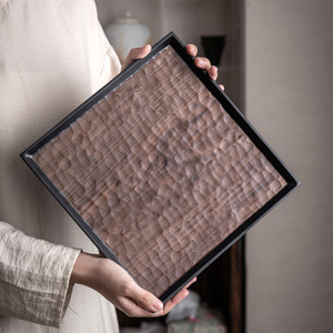 Guanlan Black Walnut Wood Carved Square <b>Tea</b> Tray Handmade For Home <b>Tea</b> <b>Set</b> Dry Brewing Small <b>Tea</b> Table - Product Image 1