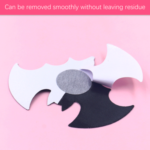 New Design Breast Pasties Sparkly Black Glitter Bat <strong>Shaped</strong> Disposable <strong>Nipple</strong> Covers for Halloween Party - Product Image 5
