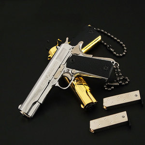 Pistola realista 1911, llavero de pistola de oro, llavero de pistola 1911, modelo de pistola de Metal, Mini llavero en forma de pistola, pistola de juguete para adultos - Product Image 1
