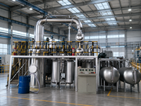 Usine de recyclage d'huiles moteur usagées à haute efficacité de 5 à 10 TPD pour la récupération d'huiles de base industrielles