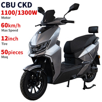 Scooter électrique urbain pour adultes CKD SKD 12 pouces, 1100/1300W, vitesse 60 km/h, fabricant chinois, scooter électrique, moto électrique
