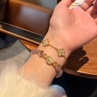 Bracelet en perles de pierres précieuses naturelles, cristal, strass, améthyste, quartz rose, œil de tigre, richesse, Feng Shui, bohème, géométrique