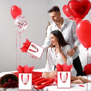Bolsas de Regalo Metálicas de Papel Kraft Reciclable en Varios Colores Clásicos, con Asas de Mano, Impresión Flexográfica, Logotipo Personalizado, San Valentín - Product Image 4