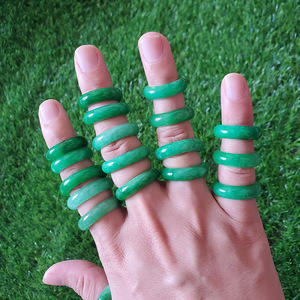 Anelli all'ingrosso in Agata Naturale e <span class=keywords><strong>Giada</strong></span> Jadeite, Anelli a Fascia Multicolore per la Creazione <span class=keywords><strong>di</strong></span> Gioielli da Donna - Product Image 3